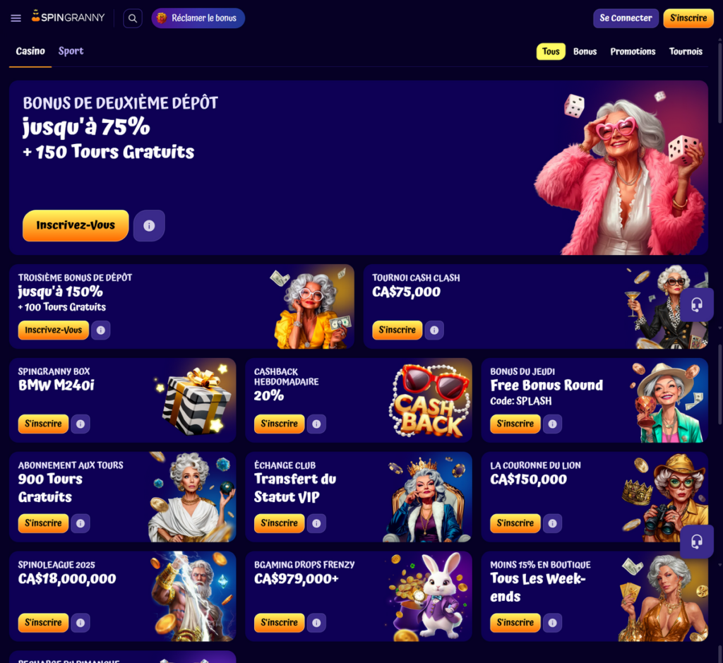 Spingranny Casino Desktop Aperçu 2