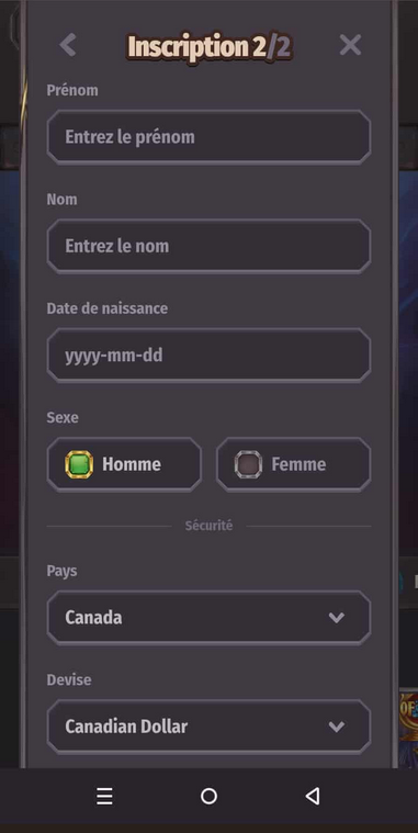 Dragonia Casino Registration Process Image 3
