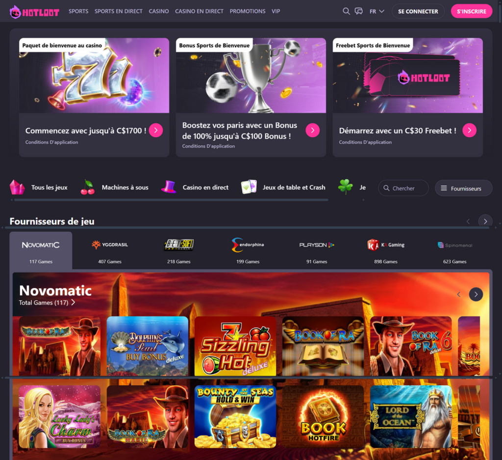 Hotloot Casino Desktop Aperçu 1