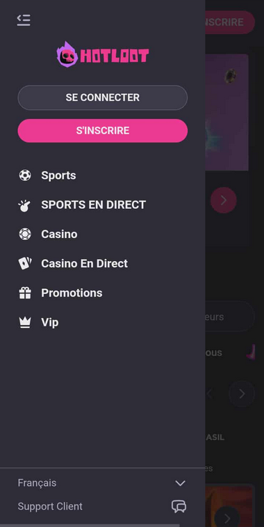Hotloot Casino Mobile aperçu 1