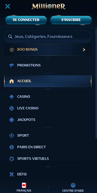 Millioner Casino Mobile aperçu 1