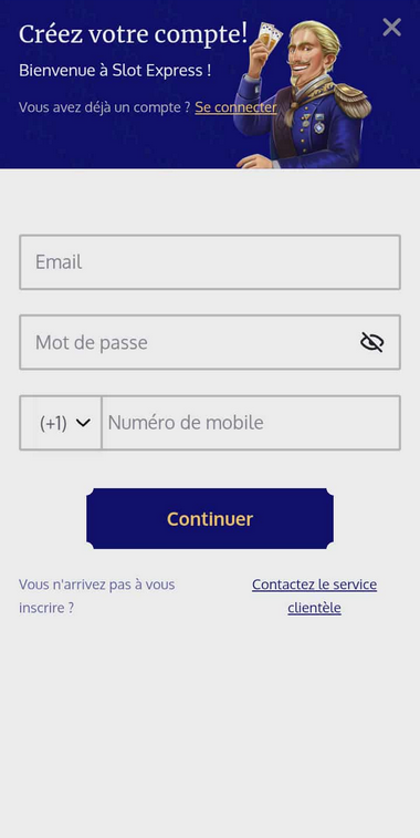 SlotExpress Casino Registration Process Image 1