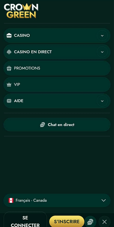 Crowngreen Casino Mobile aperçu 1