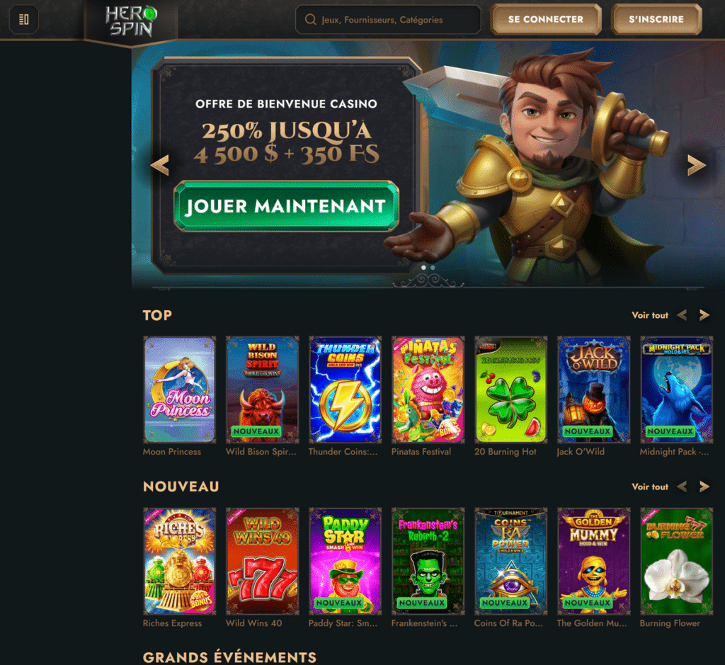HeroSpin Casino Desktop Aperçu 1