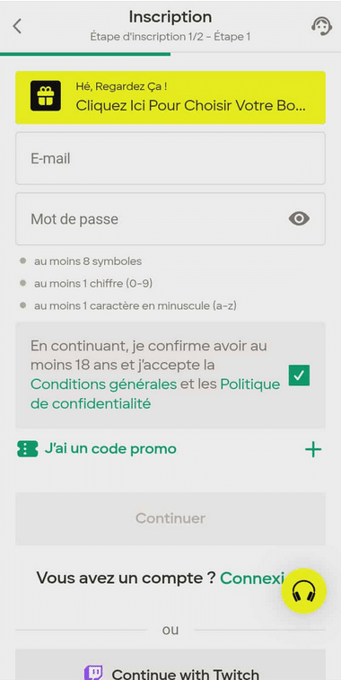 Parimatch Casino Registration Process Image 1