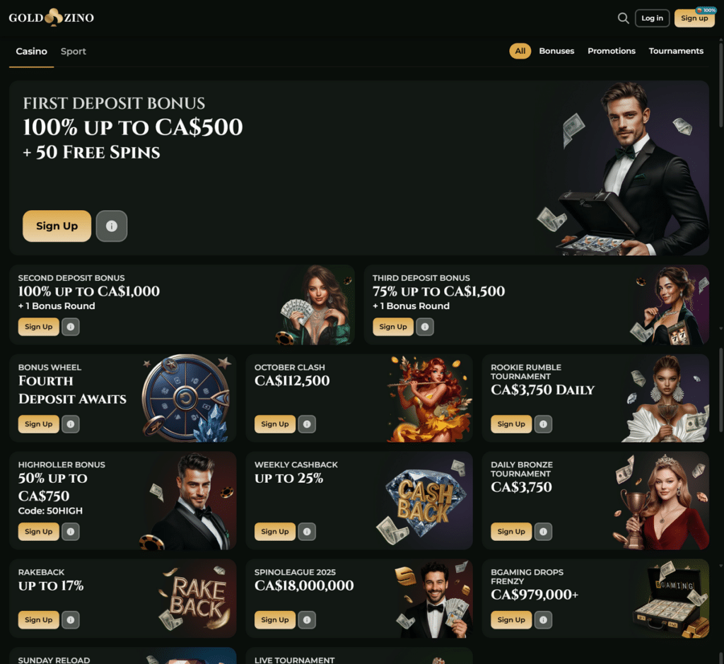 Goldzino Casino Desktop Aperçu 2