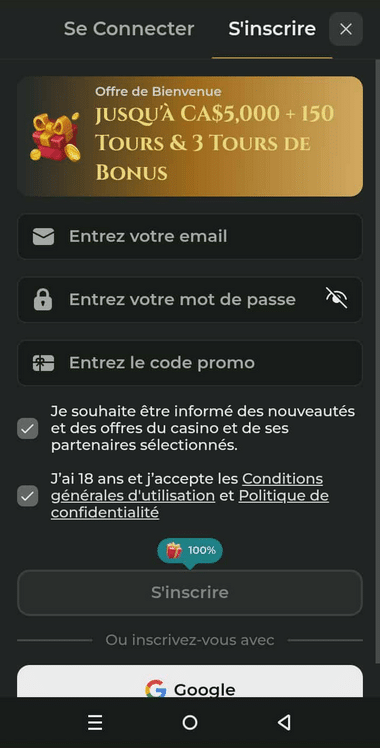 Goldzino Casino Registration Process Image 1
