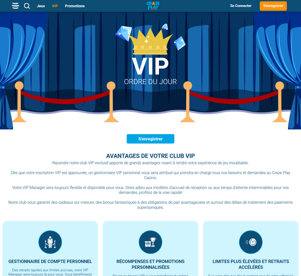 CrazePlay Casino Desktop Aperçu 2