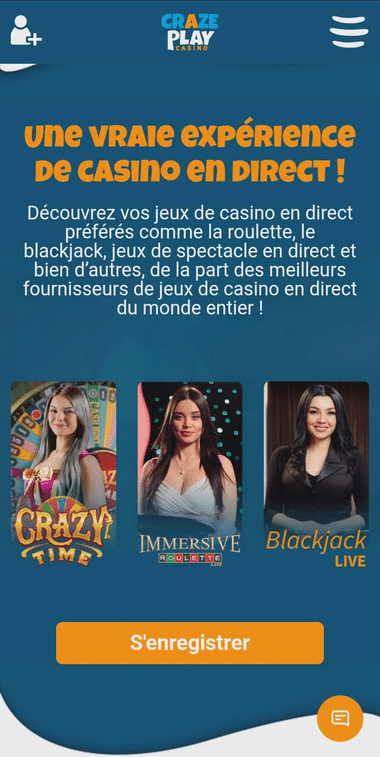 CrazePlay Casino Mobile aperçu 2