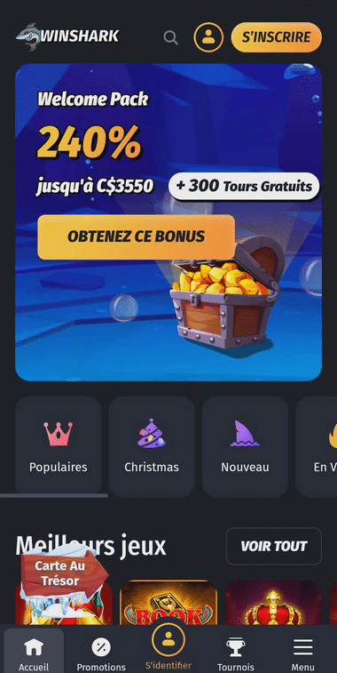WinShark Casino Mobile aperçu 2