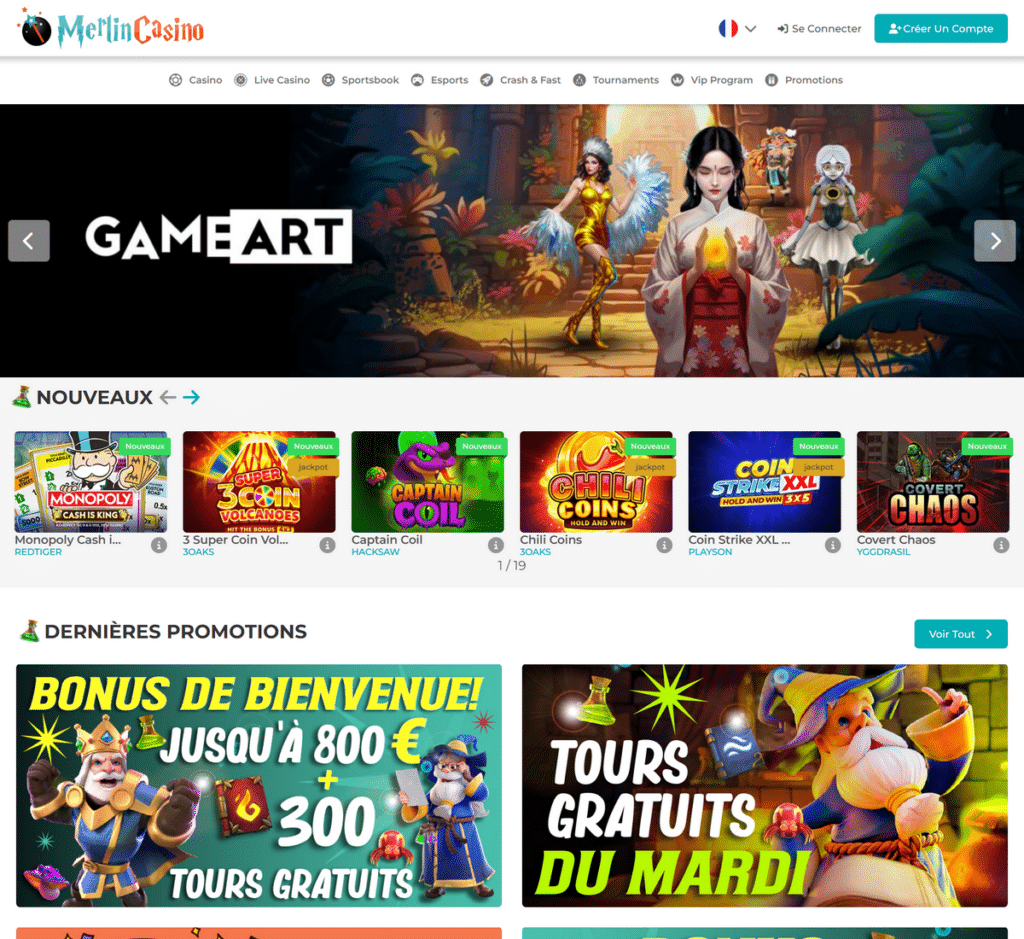 Merlin Casino Desktop Aperçu 1