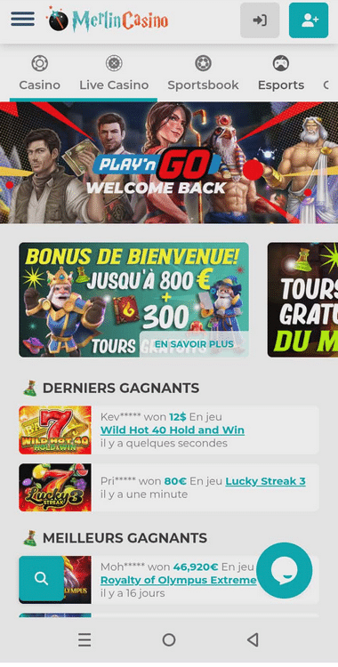 Merlin Casino Mobile aperçu 2