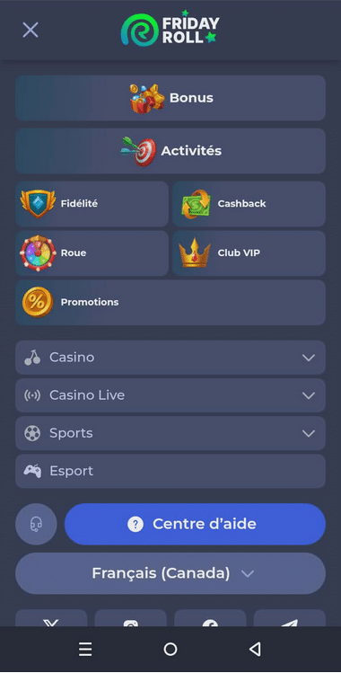 Fridayroll Casino Mobile aperçu 1
