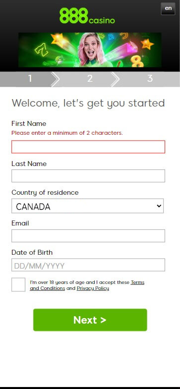 Interac Casinos Registration Process Image 1