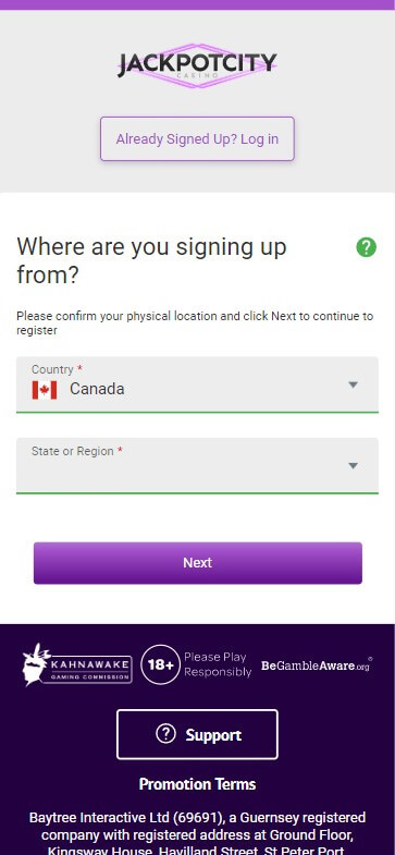 Ontario Online Casinos Registration Process Image 1