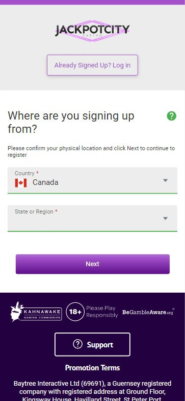 Ottawa Online Casinos Registration Process Image 1