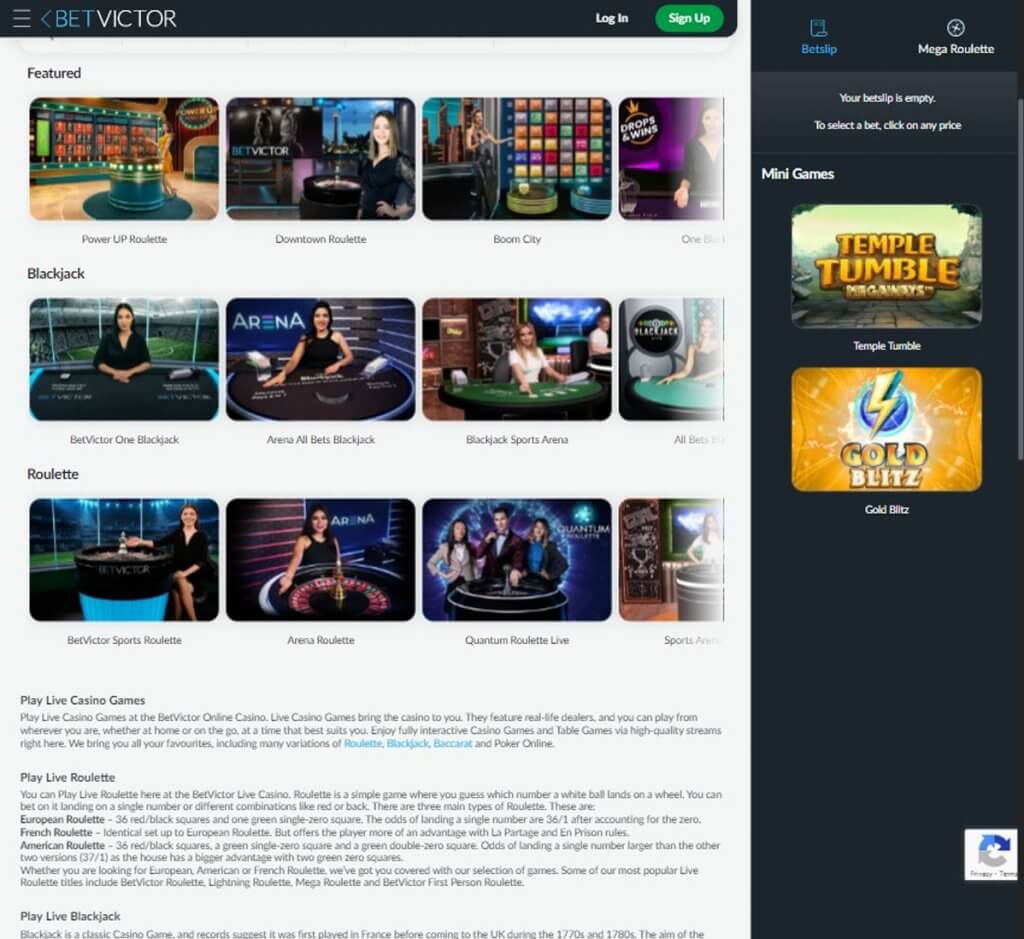BetVictor Casino Ontario Desktop Preview 2