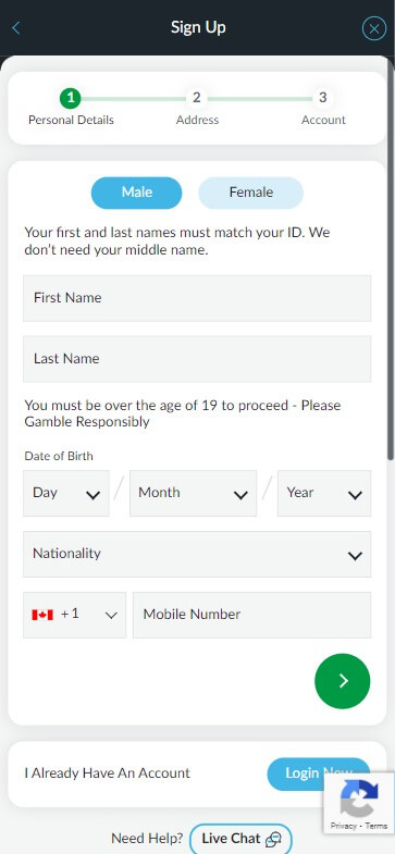 Paypal Casinos Registration Process Image 2