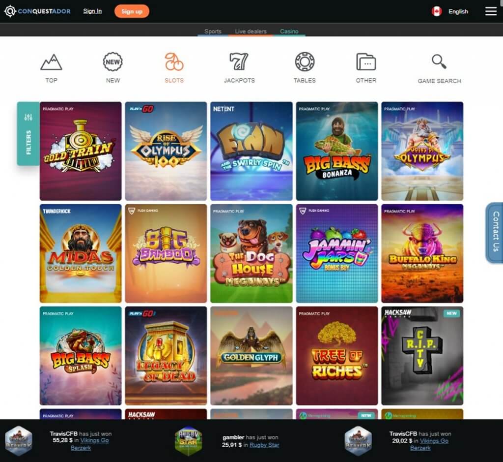 Conquestador Casino Ontario Desktop Preview 1