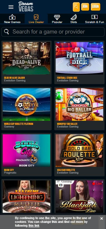 Ontario Online Casinos Mobile Preview 1