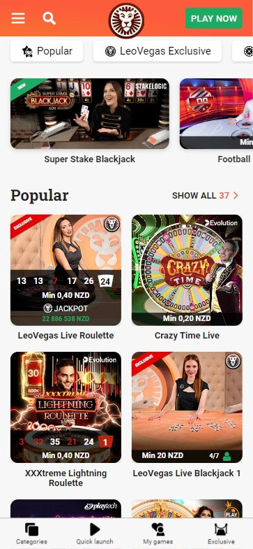 LeoVegas Casino Ontario Mobile Preview 2