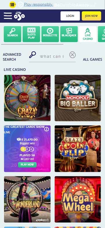 Ontario Online Casinos Mobile Preview 1