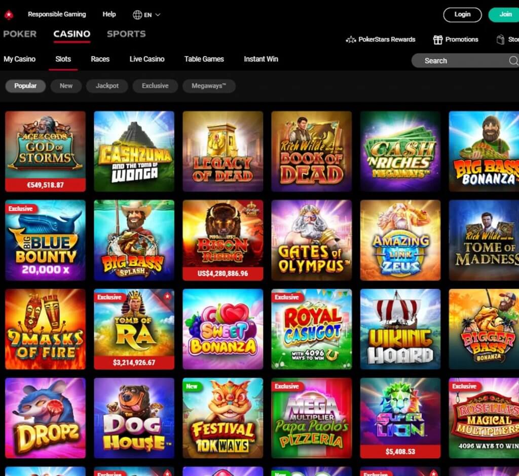 PokerStars Casino Ontario Desktop Preview 1