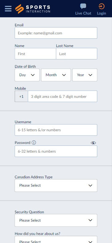 Interac Casinos Registration Process Image 2