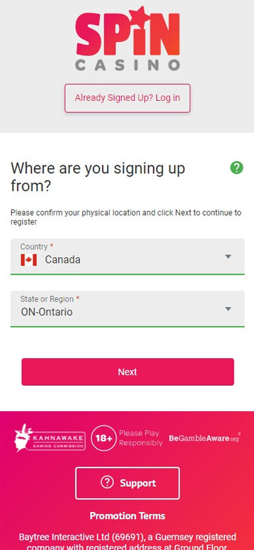 Ontario Online Casinos Registration Process Image 3