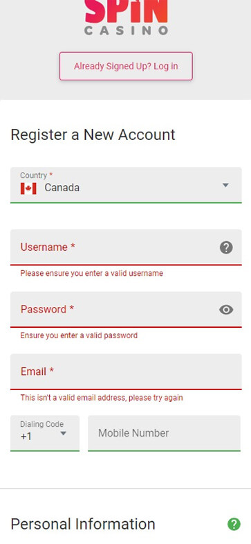 Ontario Online Casinos Registration Process Image 2