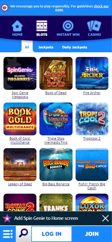 Slot Sites Mobile Preview 1