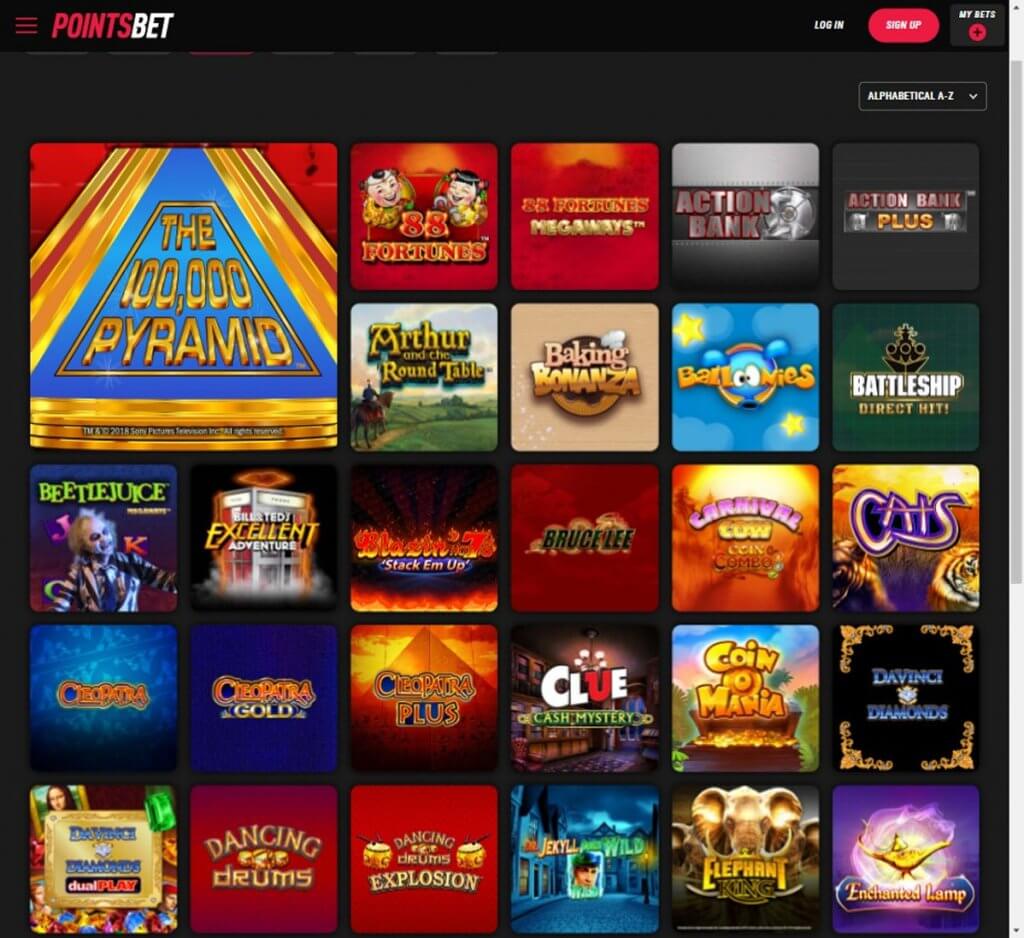 PointsBet Casino Ontario Desktop Preview 1
