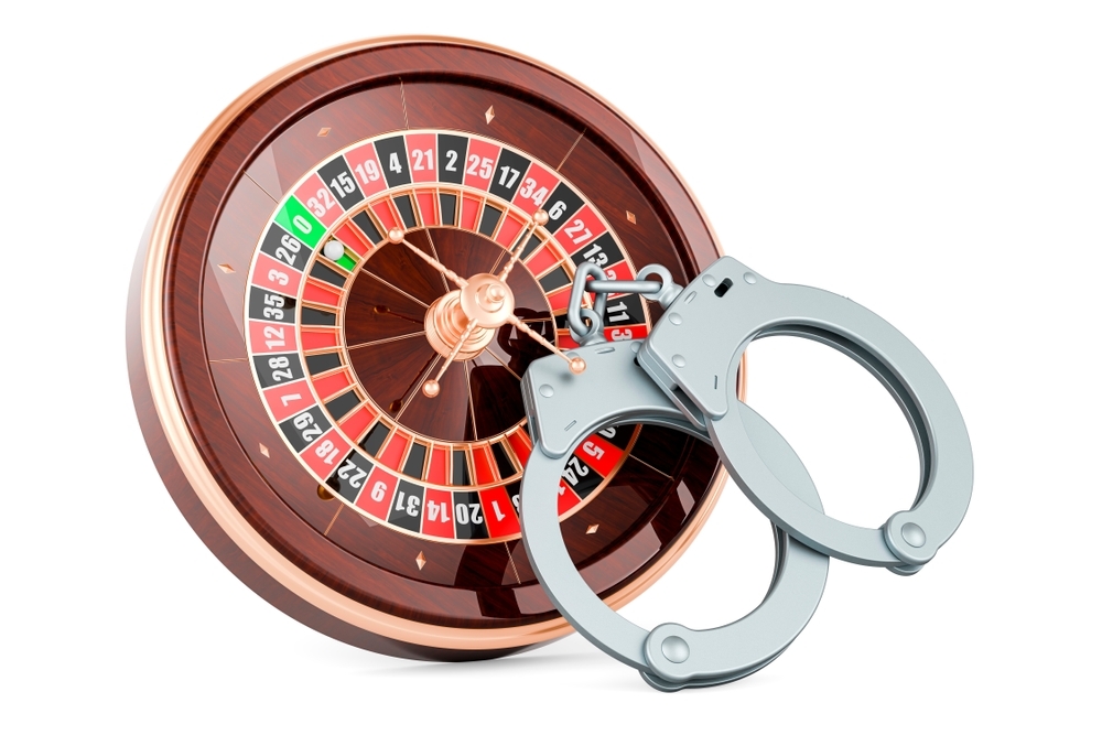 roulette wheel and handcuffs