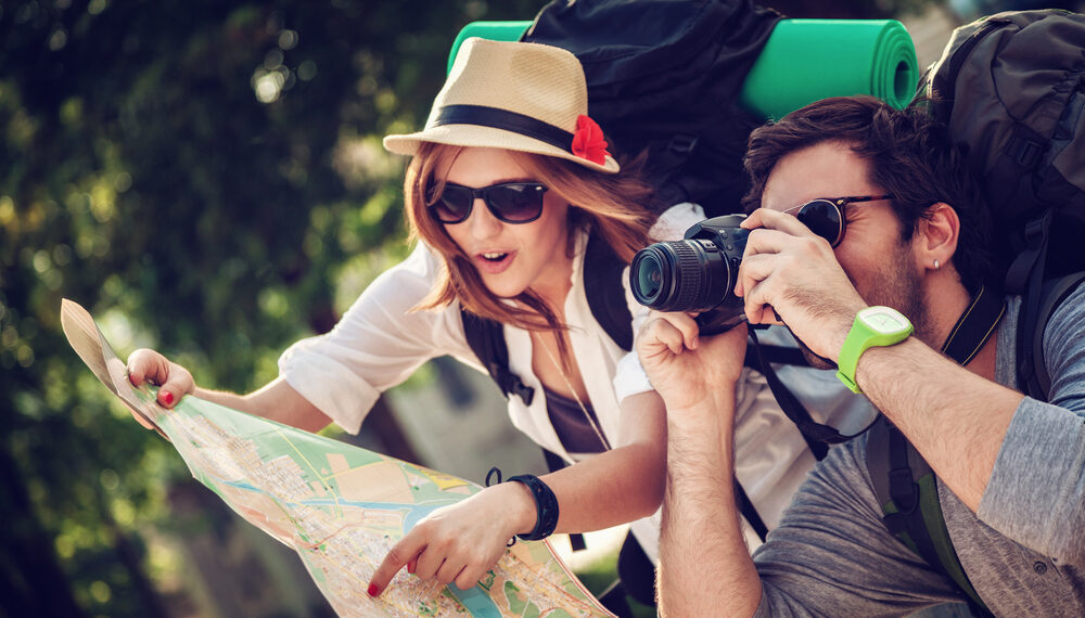 A tourist couple