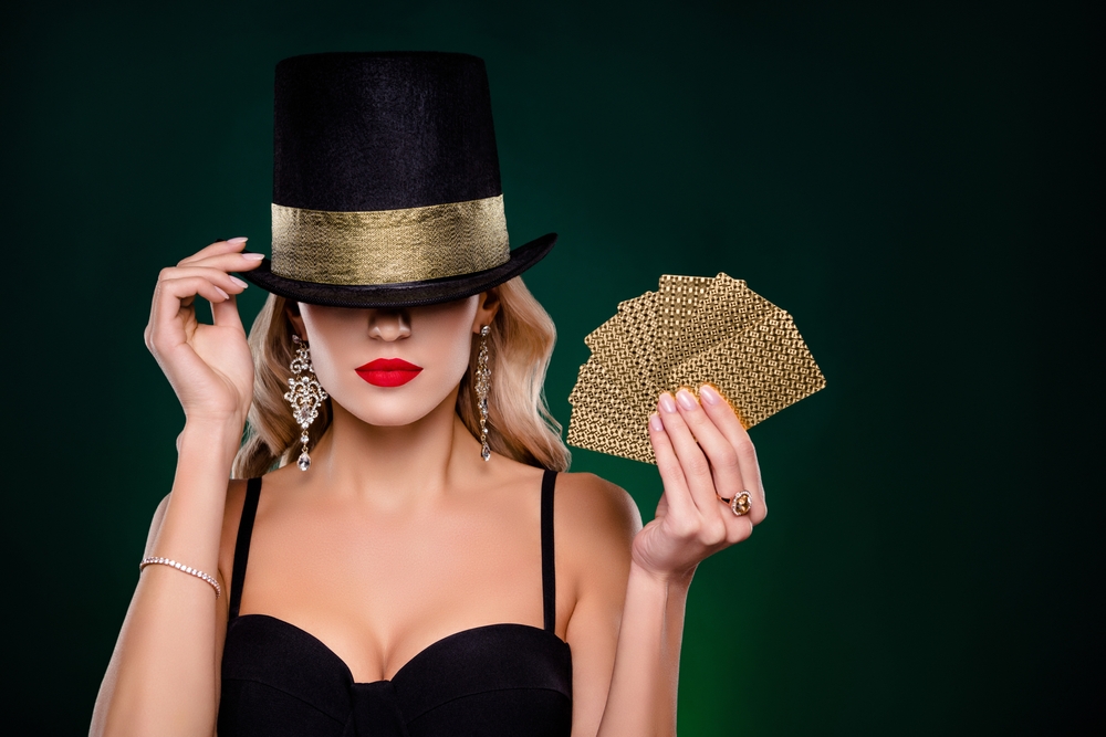 Luxurious Mysterious Woman With Cards