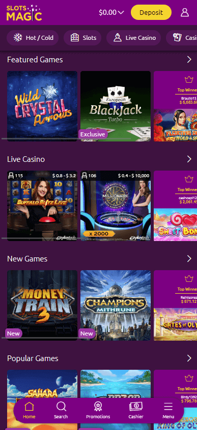Slots Magic Casino Mobile Preview 1