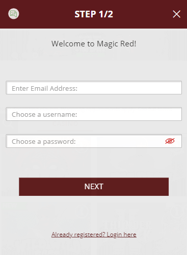 Magic Red Casino Registration Process Image 1