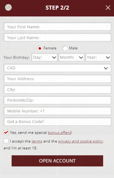 Interac Casinos Registration Process Image 2