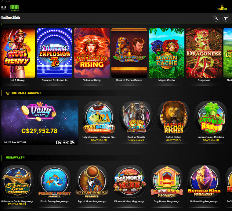 888 Casino Desktop Preview 1