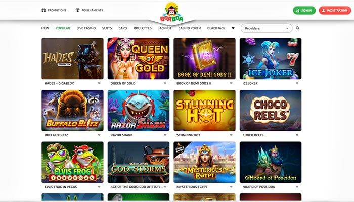 Boaboa Casino Popular Games Preview