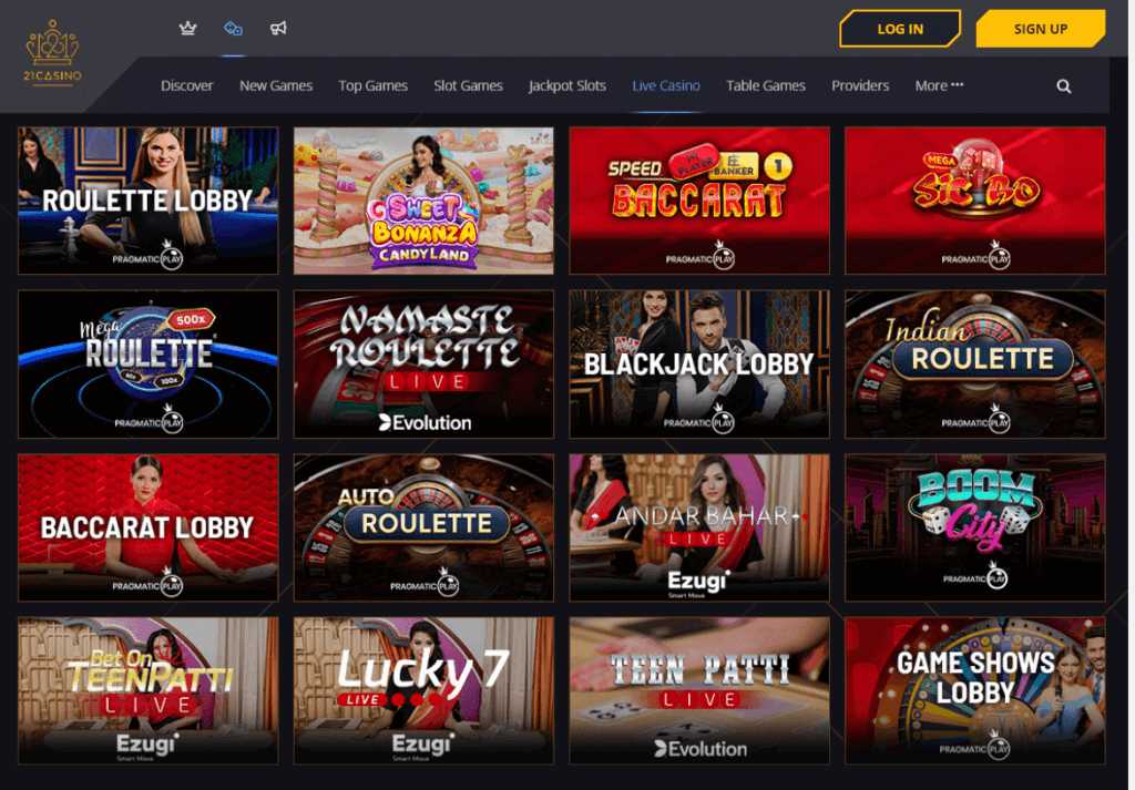 21 Casino Desktop Preview 1