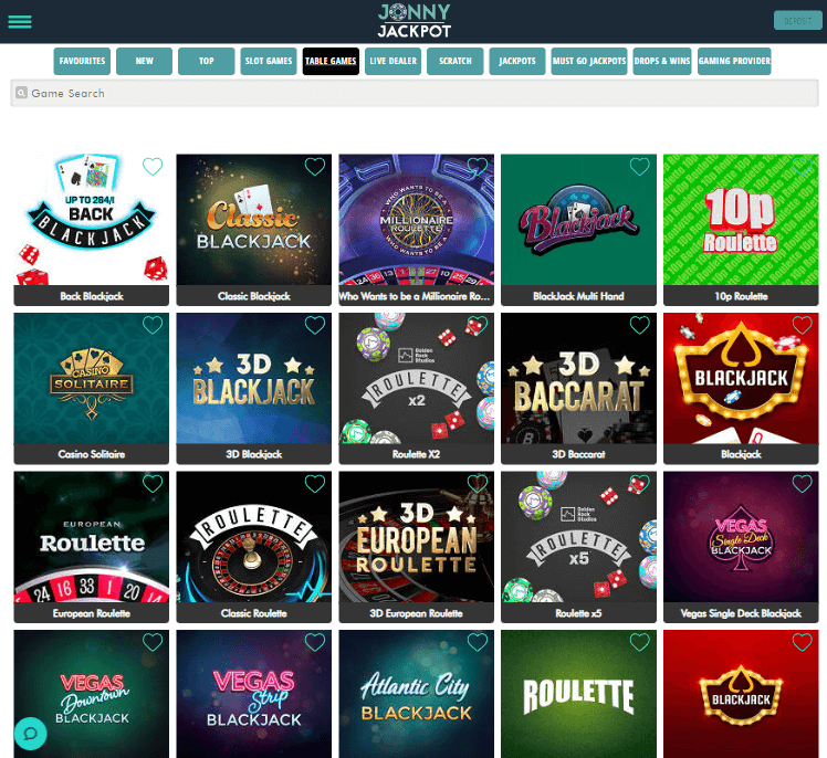 Jonny Jackpot Casino Desktop Preview 2