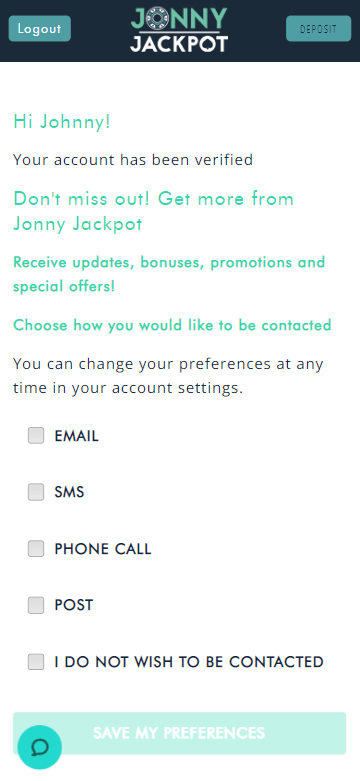 Jonny Jackpot Casino Registration Process Image 5