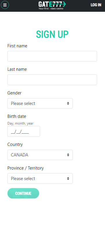 Interac Casinos Registration Process Image 1