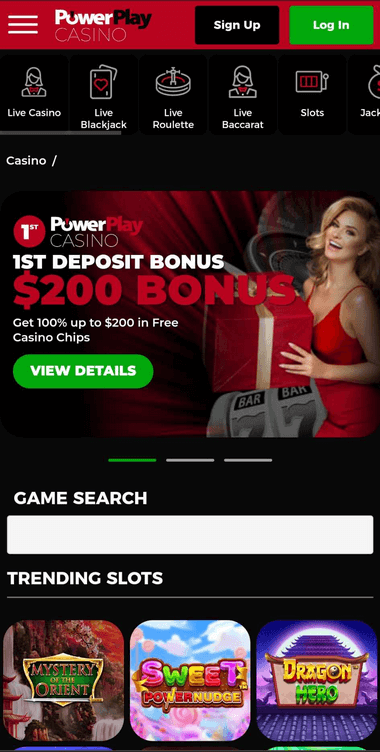 Power Play Casino Mobile Preview 1
