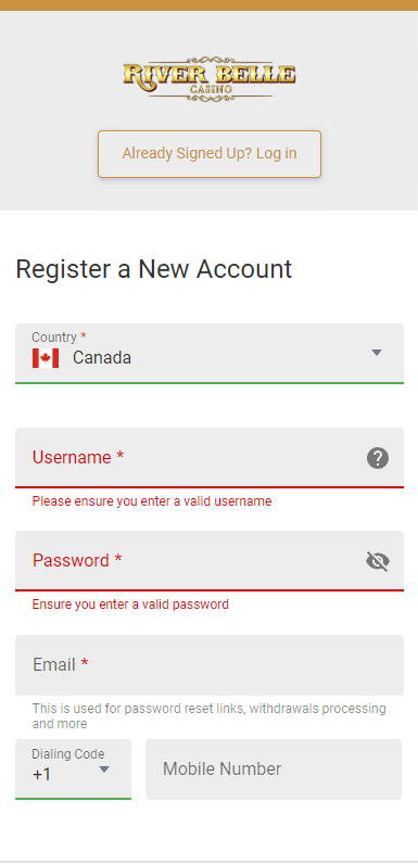 Interac Casinos Registration Process Image 2