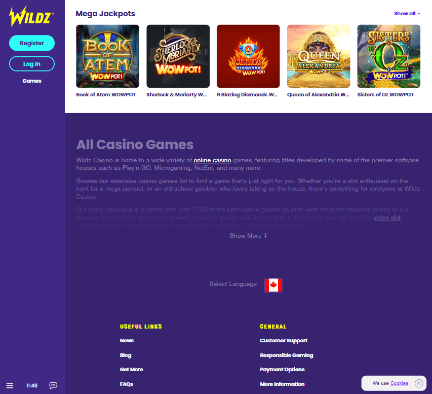 Wildz Casino Bonus Codes & No Deposit Bonuses (2024)