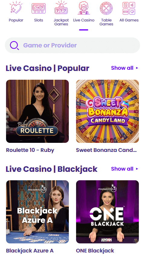 Vip Casinos Mobile Preview 2