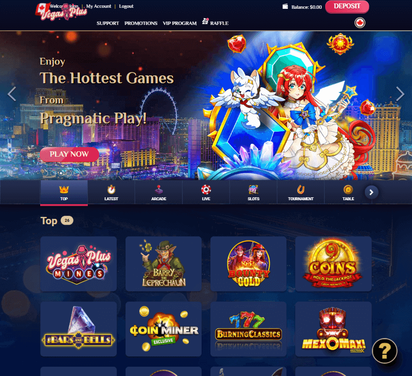 VegasPlus Casino Desktop Preview 1