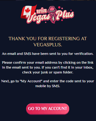 VegasPlus Casino Registration Process Image 2